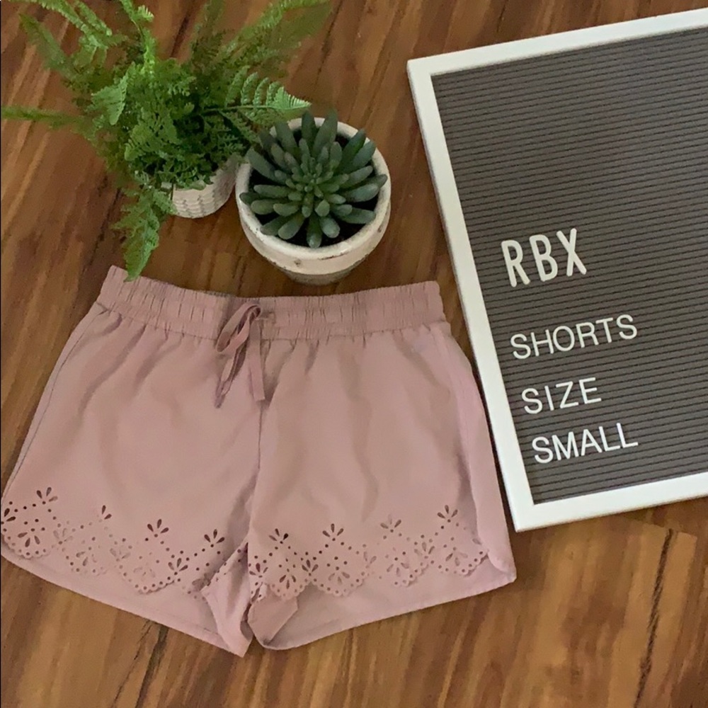 RBX Womens Scalloped Shorts - Mauve Pink
